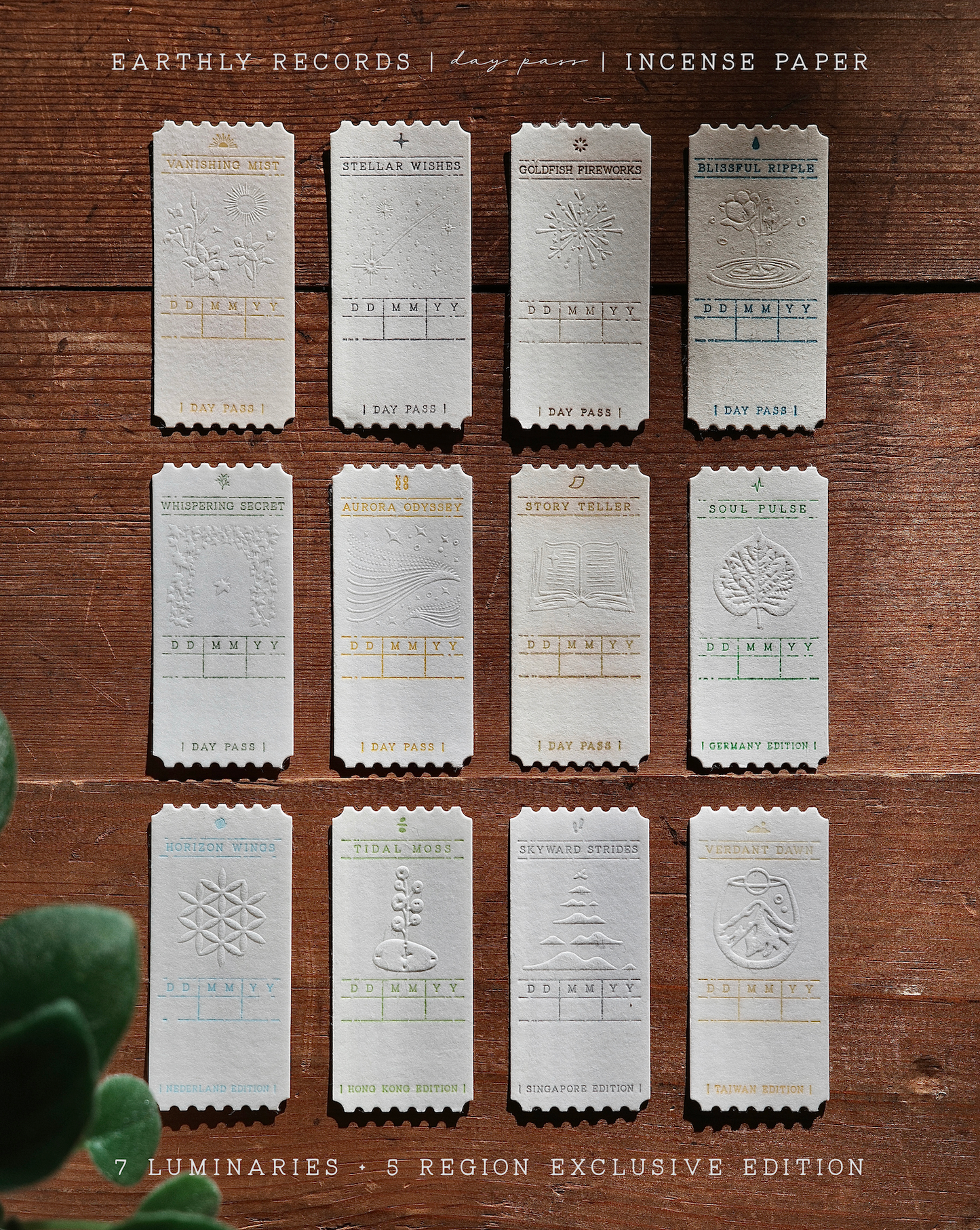 ㊕ Earthly Records : Day Pass Incense Paper  | Seed of Life ── 8-in-1 + NFC Music Album Journal + Time Keeper Bag Region Exclusive Edition Full Set